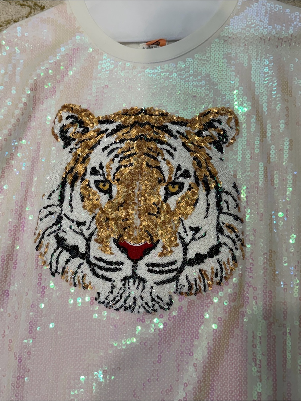 QUEEN OF SPARKLES Iridescent Sequin Tiger Dress - Picture 2 of 6